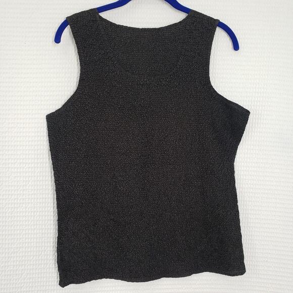 Tania Nardi Top Tank Womens Medium Black Crinkle Sleeveless Artsy Textured Goth - Picture 2 of 13